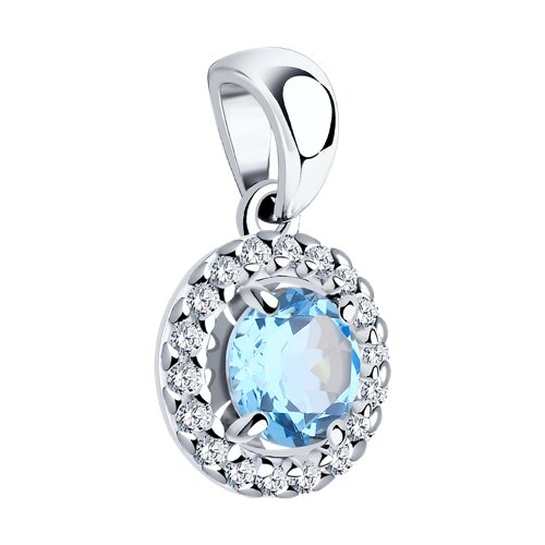 Подвеска из серебра с фианитами "Подкова"