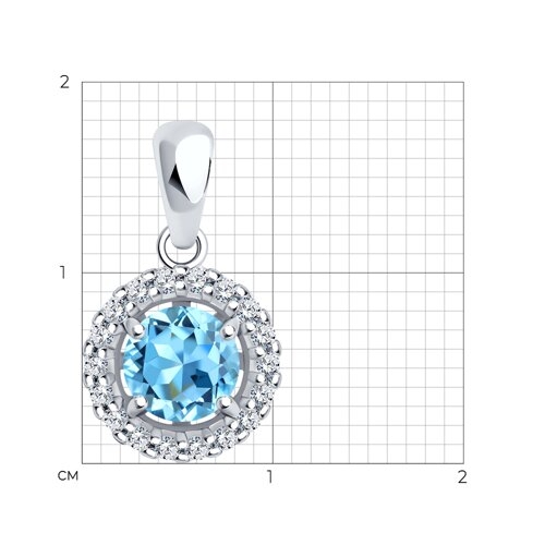 Подвеска из серебра с фианитами "Подкова"