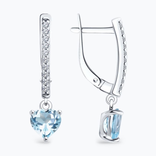 Серьги из серебра с ювелирными кристаллами