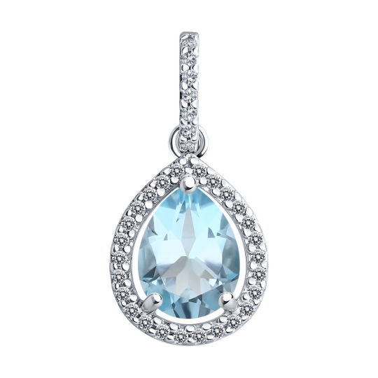 Подвеска из серебра с фианитами