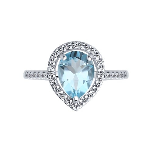 Кольцо из серебра с фианитами