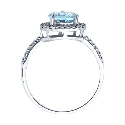 Кольцо из серебра с фианитами