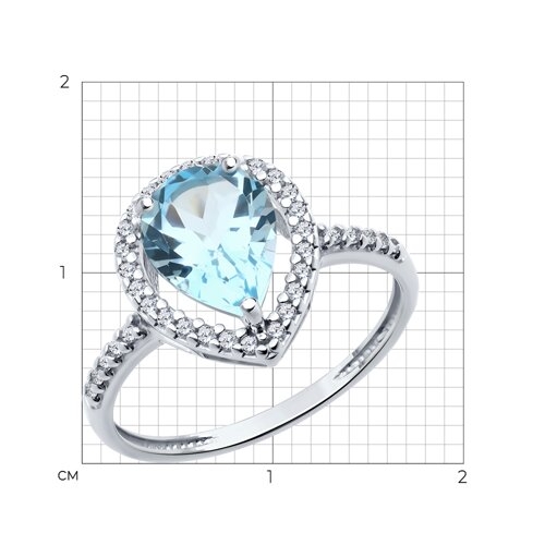 Кольцо из серебра с фианитами