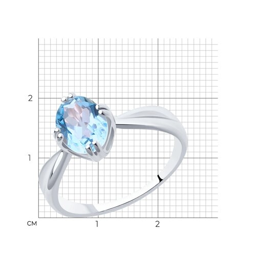 Кольцо из серебра с рубиновым корундом и фианитами