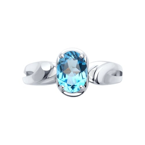 Кольцо из серебра с эмалью и фианитом