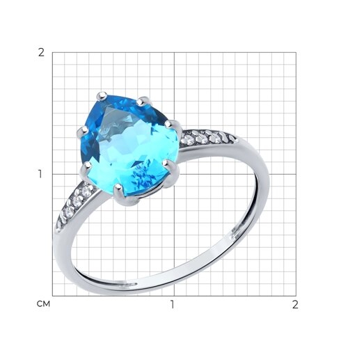 Кольцо из серебра с позолотой и фианитом