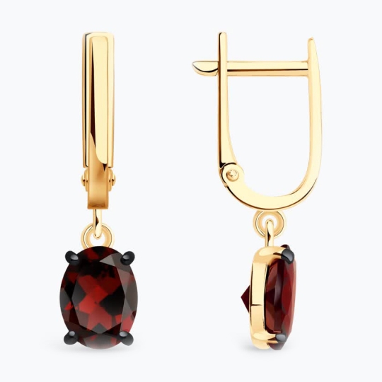 Кольцо из серебра с позолотой и гранатом