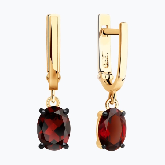 Кольцо из серебра с позолотой и гранатом