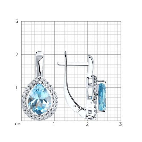 Кольцо из серебра с топазом и фианитами