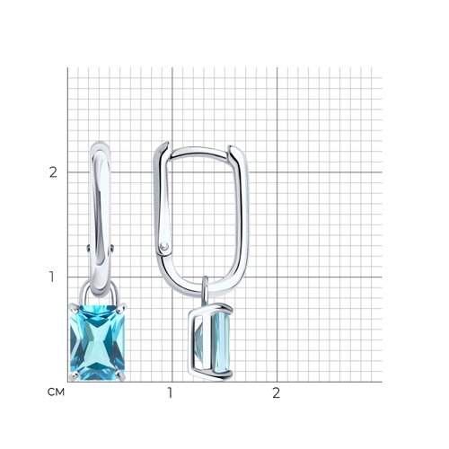 Серьги-трансформеры из серебра с топазами