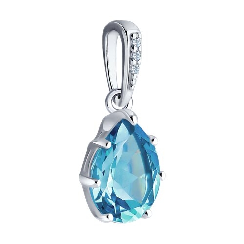 Кольцо из серебра с топазом Swiss и фианитами