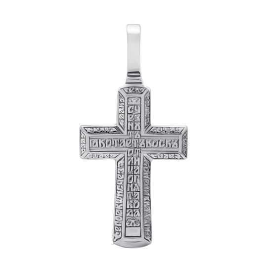 Подвеска-крест из серебра с бриллиантом