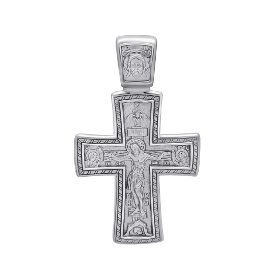 Подвеска-крест из серебра с бриллиантом