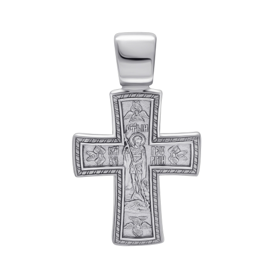 Подвеска-крест из серебра с бриллиантом