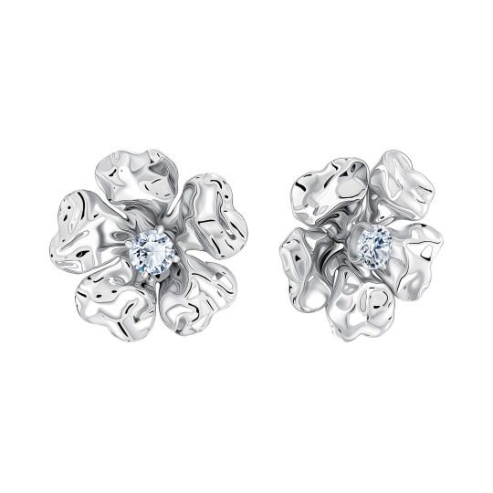 Одиночная серьга из серебра 