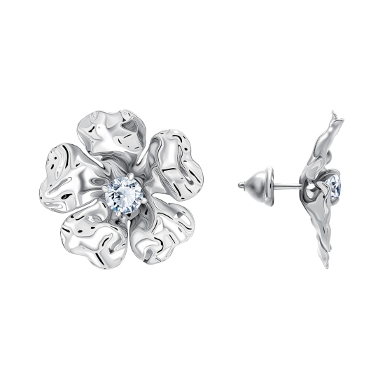 Одиночная серьга из серебра 