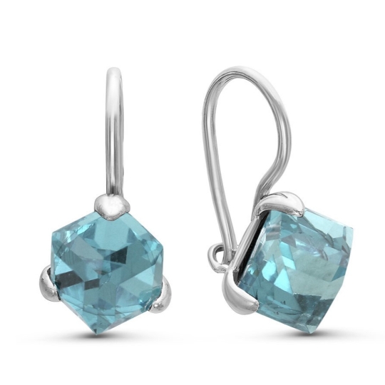 Серьги из серебра с фианитами 