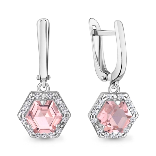 Подвеска из серебра с ювелирным кристаллом и фианитами