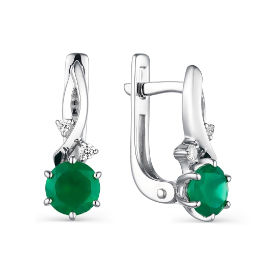 Серьги из серебра с топазами London и фианитами