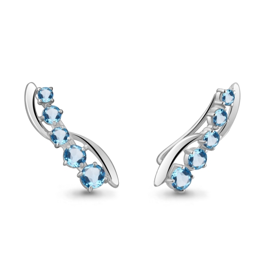 Серьги из серебра с гранатами