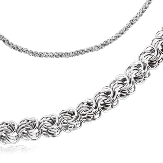 Цепь из серебра плетения "Тройной ромб"