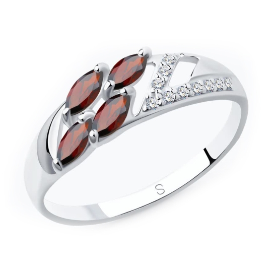 Кольцо из серебра с топазами London и фианитами