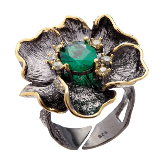 Подвеска из серебра с позолотой и шпинелью