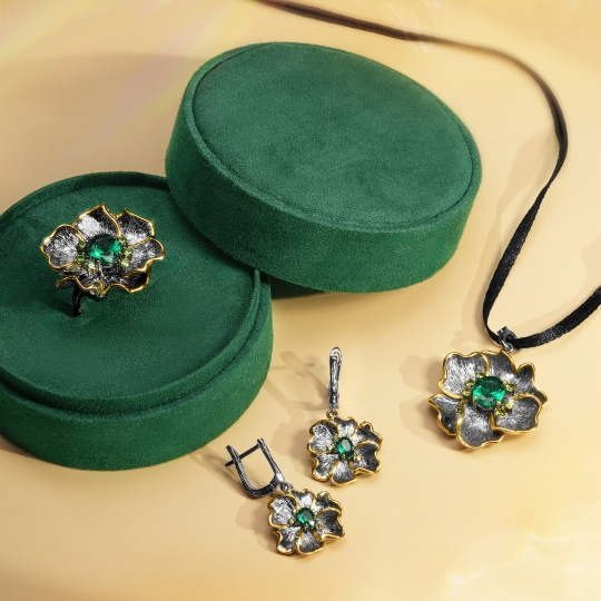 Подвеска из серебра с фианитами "Знак зодиака Лев"