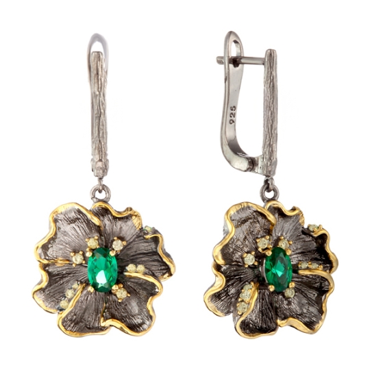 Подвеска из серебра с позолотой и шпинелью