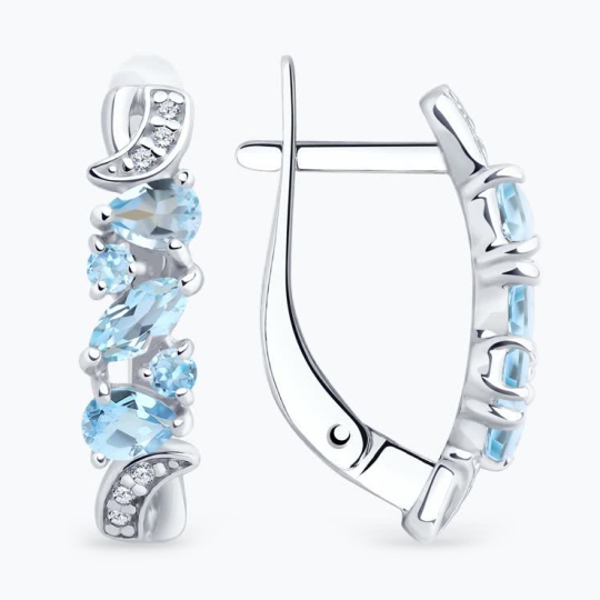 Серьги из серебра с раухтопазами