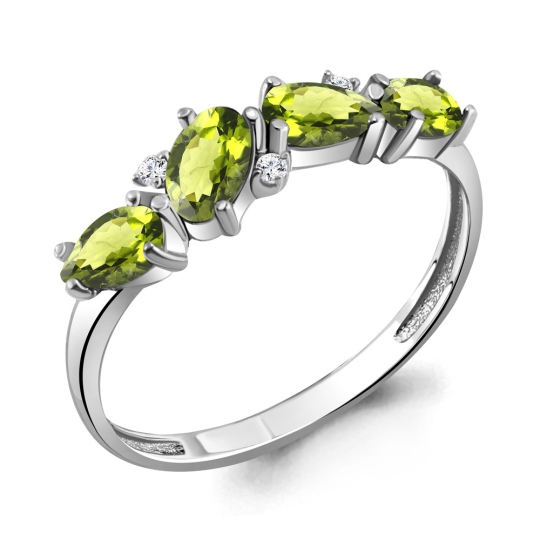 Кольцо из серебра с позолотой и фианитами