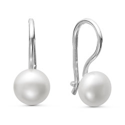 Серьги из серебра с гранатами и фианитами