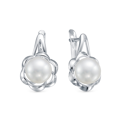 Серьги из серебра с аметистами и фианитами