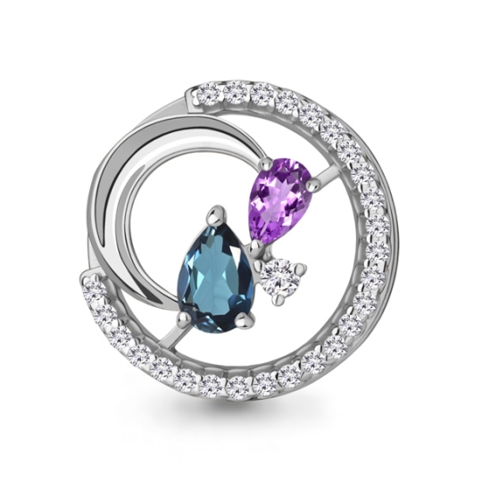 Подвеска из серебра с фианитами