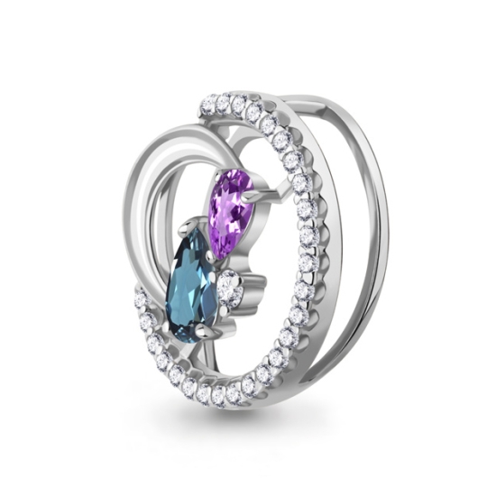 Подвеска из серебра с фианитами