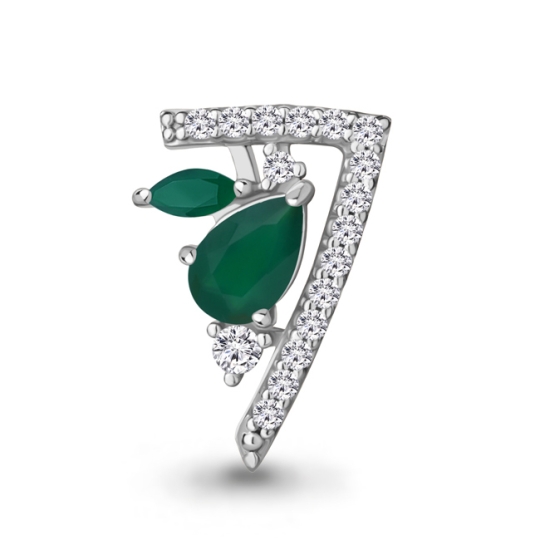 Серьги из серебра с агатами и фианитами