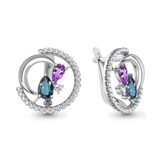 Подвеска из серебра с миксом камней 