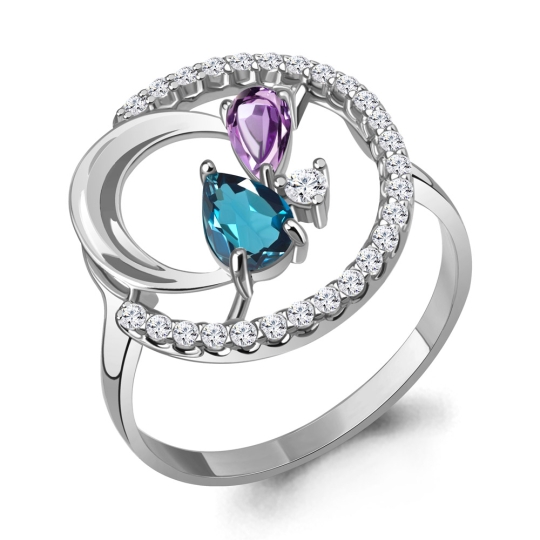 Подвеска из серебра с миксом камней 