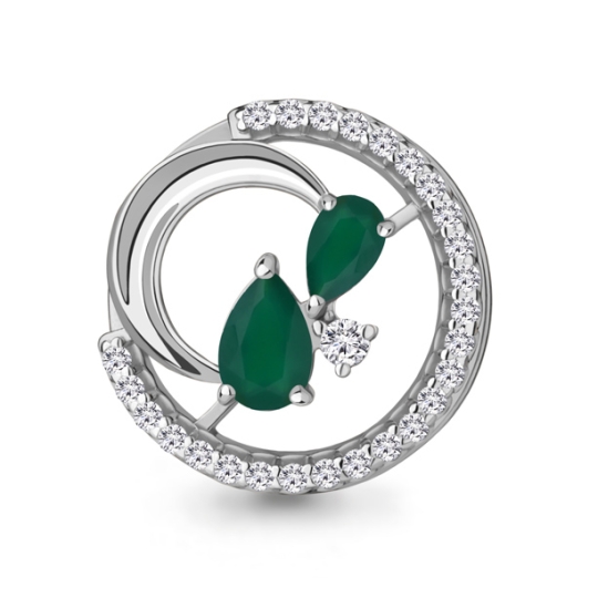 Кольцо из серебра с агатами и фианитами