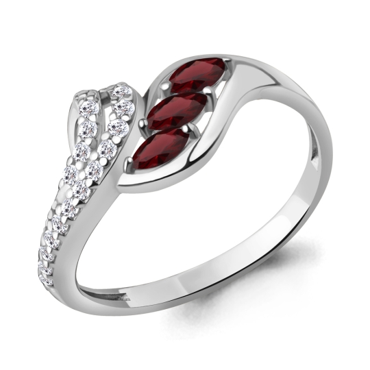 Подвеска из серебра с гранатами и фианитами