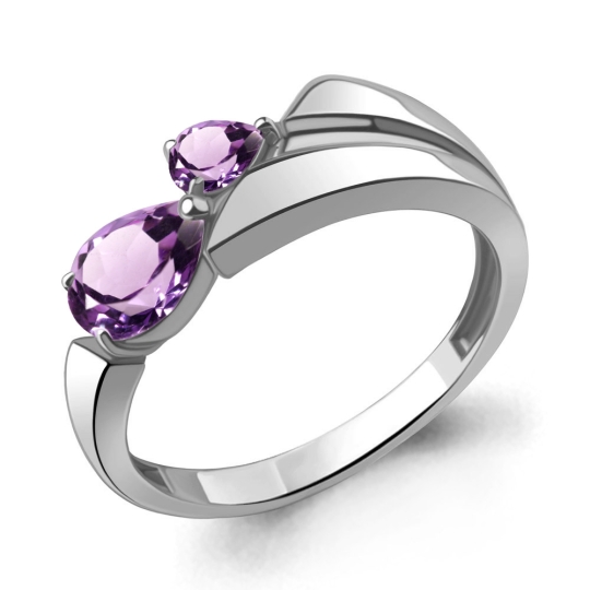 Серьги из серебра с аметистами 