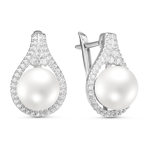 Серьги из серебра с гранатами