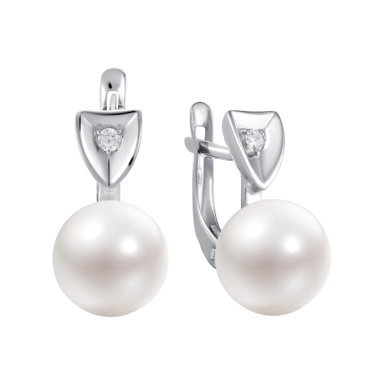 Серьги из серебра с фианитами