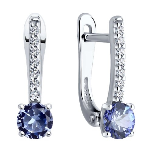 Серьги из серебра с топазами 