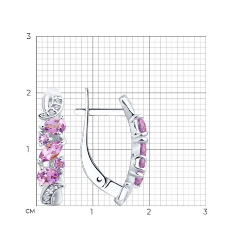 Кольцо из серебра с аметистами и фианитами