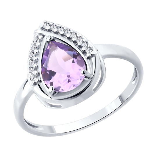 Кольцо из серебра с гранатами и раухтопазом