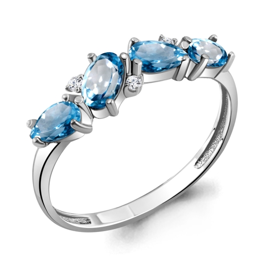 Кольцо из серебра с фианитами