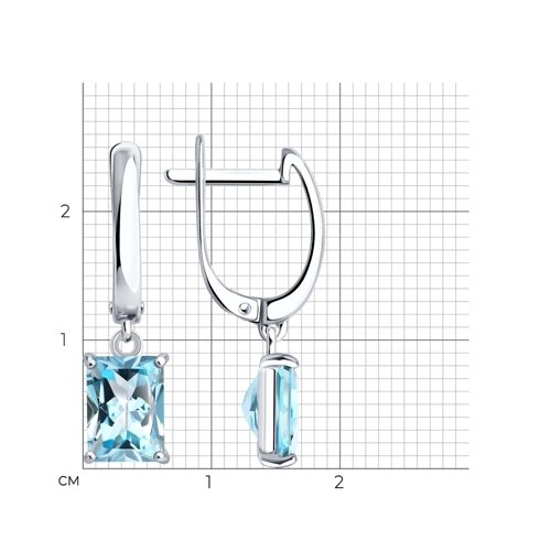 Серьги из серебра с топазами