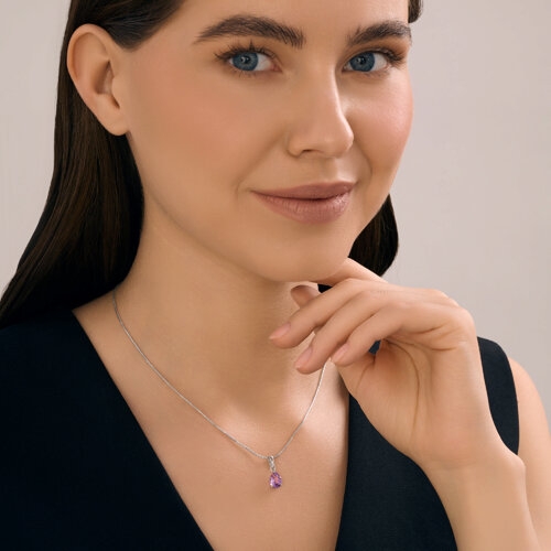 Подвеска из серебра с бриллиантом