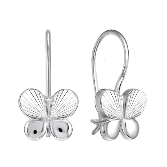 Серьги из серебра с ювелирными кристаллами